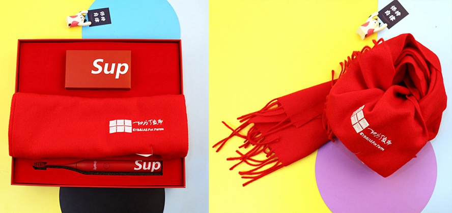 禮品公司周年慶禮品圍巾套裝