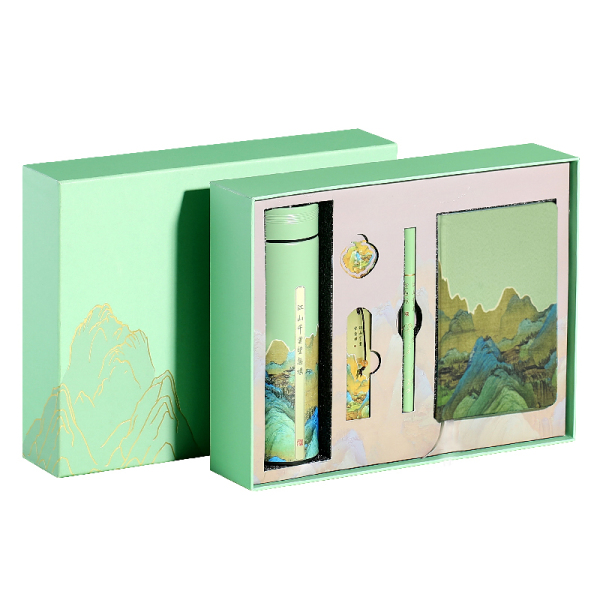 智能保溫杯+絲綢筆記本+永恒筆+書(shū)簽 +書(shū)扣|商務(wù)禮品定制