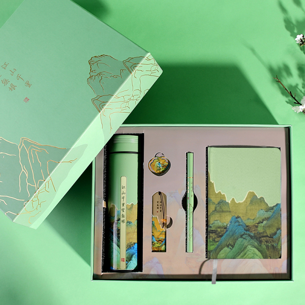 女神節(jié)日商務(wù)套裝 智能保溫杯+絲綢筆記本+永恒筆+書(shū)簽 +書(shū)扣 三八節(jié)日禮品