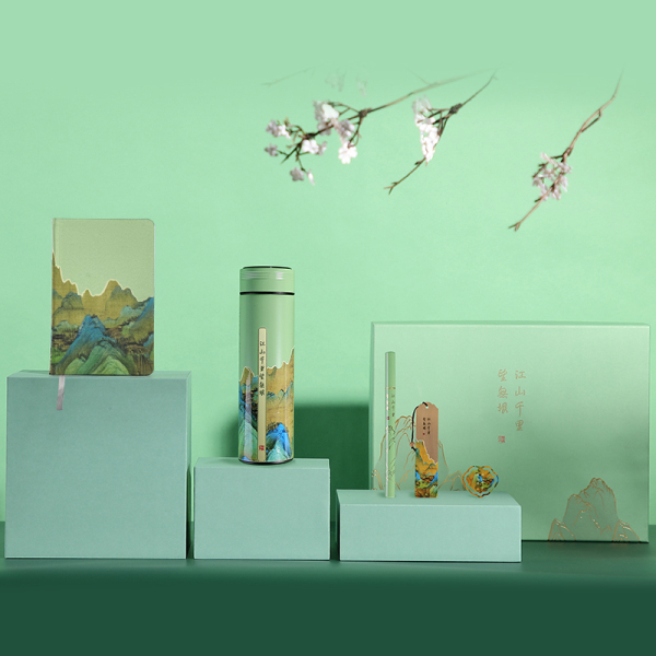 女神節(jié)日商務(wù)套裝 智能保溫杯+絲綢筆記本+永恒筆+書(shū)簽 +書(shū)扣 三八節(jié)日禮品