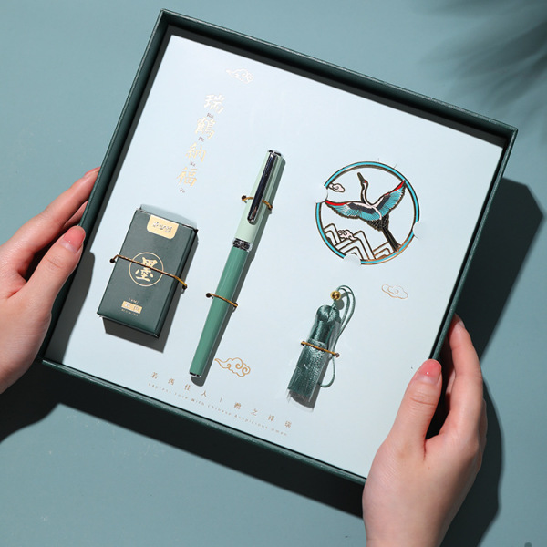 中國風(fēng)禮品商務(wù)禮盒套裝 鋼筆+書簽+墨水 商務(wù)禮品定制