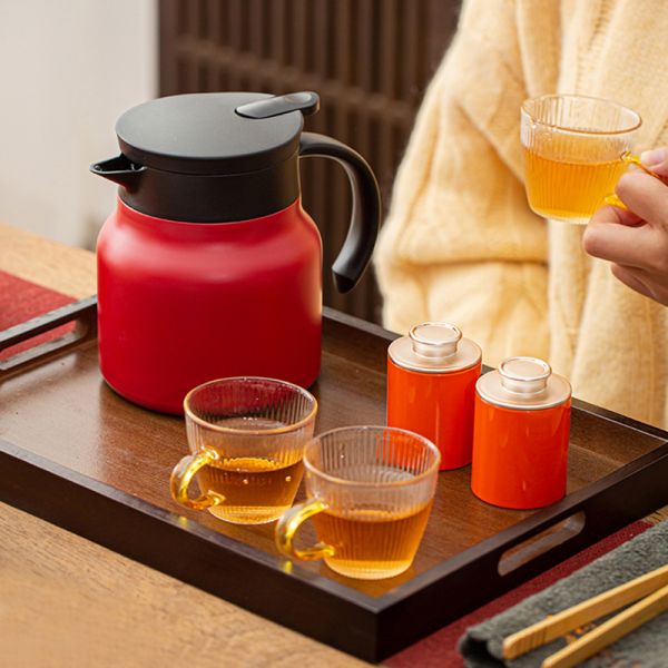 2023新年?duì)F茶壺組合 燜茶壺+玻璃茶杯+白茶龍珠+奉茶托+春節(jié)禮包 年會(huì)禮品1