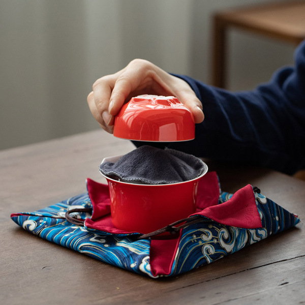 2023新年字器茶具套裝 字器杯4個+易泡壺1+收納布袋1+茶巾1商務(wù)茶具禮品3