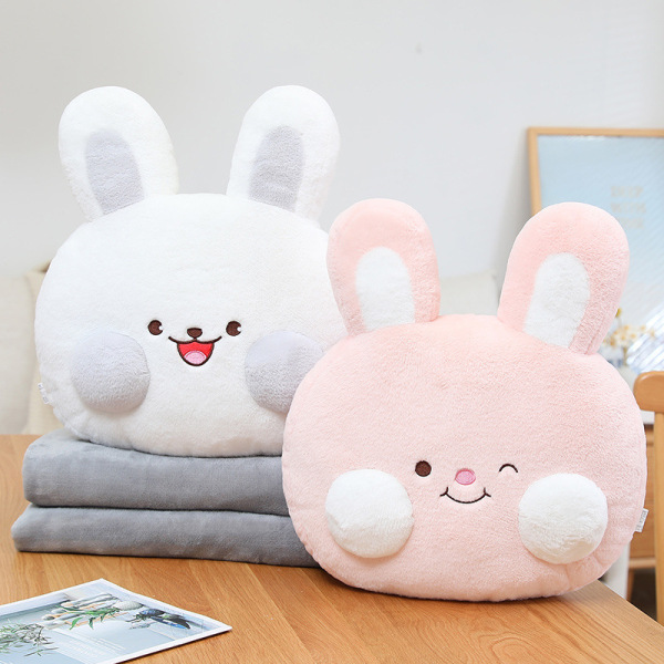 可愛(ài)軟萌午休抱枕毛毯 卡通暖手動(dòng)物抱枕 公司員工生日禮物3