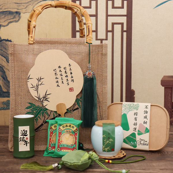 【節(jié)節(jié)高升】2023端午竹節(jié)棉麻手提禮盒 實用特色端午組合 端陽節(jié)復古伴手禮