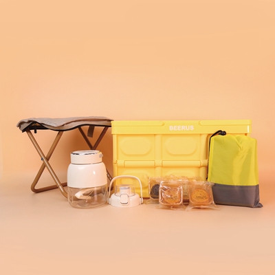 竹間智能科技中秋露營禮盒 | 便攜折疊套裝（露營箱+果汁杯+月亮椅+野餐墊+4口味月餅）