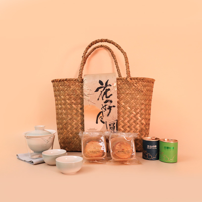 中秋復(fù)古文創(chuàng)禮品|竹籃+茶具+茶葉 中秋復(fù)古文創(chuàng)禮品|竹籃+茶具+茶葉